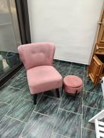 Zeteltje en poef met opslagruimte in velvet roze, Ophalen of Verzenden, Gebruikt