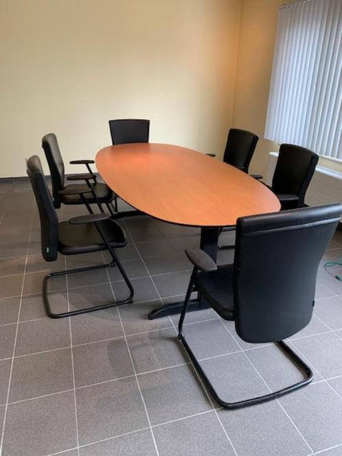 ovale tafel met 6 stoelen, Huis en Inrichting, Tafels | Eettafels, Gebruikt, 100 tot 150 cm, 200 cm of meer, Vijf personen of meer