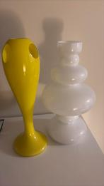 Leuke vazen samen of apart te koop, Huis en Inrichting, Woonaccessoires | Vazen, Ophalen, Geel, Minder dan 50 cm, Glas
