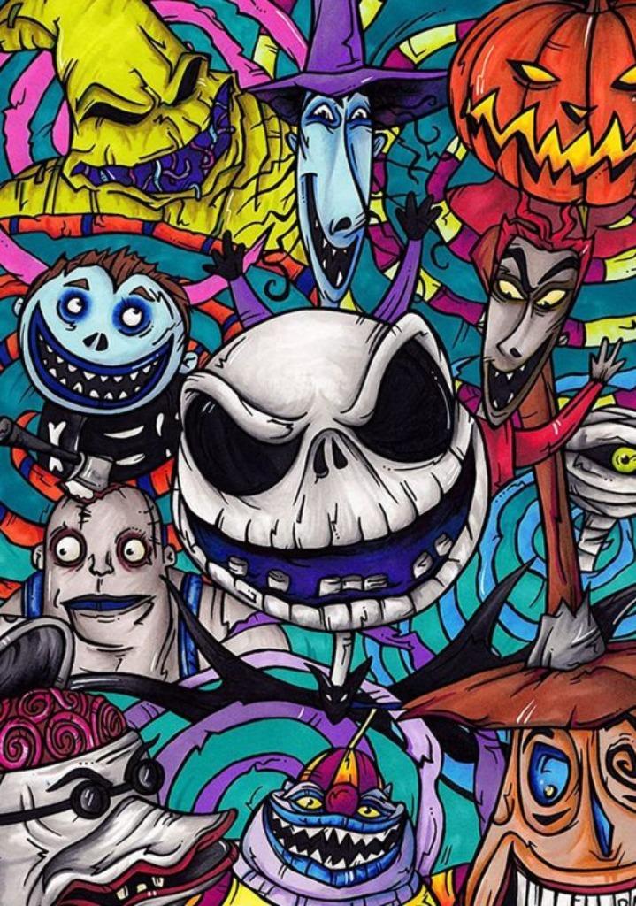 Diamond Painting halloween nightmare 40x30cm, Hobby en Vrije tijd, Knutselen, Nieuw, Knutselwerk, Verzenden