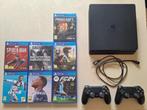 Playstation 4 Slim - 1TB - 2 controllers - 7 games, Games en Spelcomputers, Spelcomputers | Sony PlayStation 4, Met 2 controllers