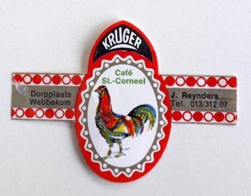 sigarenbandje Kruger/Café St. Corneel - Webbekom, Verzamelen, Rookartikelen, Aanstekers en Luciferdoosjes, Zo goed als nieuw, Sigarenbandjes