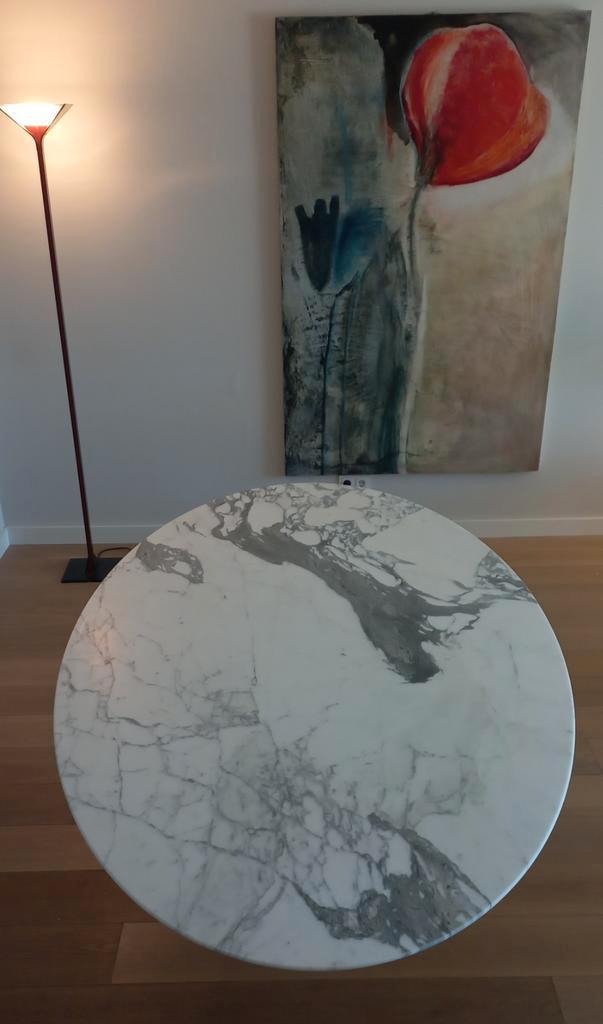 Mid-century tulipe café tafels scarpa Bellini frattini, Huis en Inrichting, Woonaccessoires | Spiegels, Zo goed als nieuw, Rond