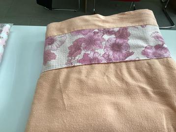 Flanel lakens en onderlaken 210x 240, Huis en Inrichting, Ophalen, Gebruikt, Tweepersoons, Oranje