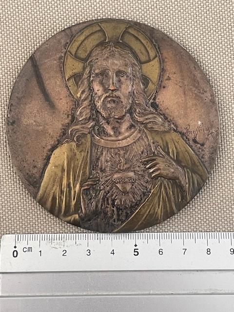 plaquette van het Heilig hart van Jezus. , Antiquités & Art, Antiquités | Objets religieux, Enlèvement ou Envoi