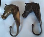 2 bronzen haken in de vorm van een paardenhoofd., Ophalen of Verzenden