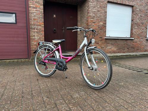 Minerva 24” Meisjesfiets - 6 Versnellingen - Roze Kader, Fietsen en Brommers, Fietsen | Meisjes, Zo goed als nieuw, 24 inch, Versnellingen