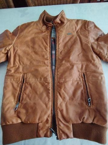Bruine lederen warme jas 152 in goede staat 15 EUR, Kinderen en Baby's, Gebruikt, Jongen of Meisje, Ophalen of Verzenden, ANDERE