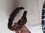 Diadeem met gevlochten bruin haar, Ophalen of Verzenden