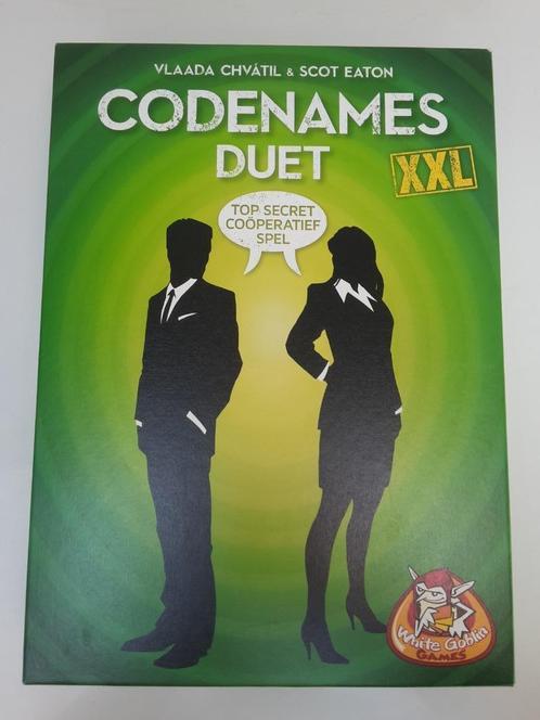 Nieuw spel Codenames Duet XXL, NL, 2+ sp., + 1 gratis promo, Hobby en Vrije tijd, Gezelschapsspellen | Bordspellen, Zo goed als nieuw