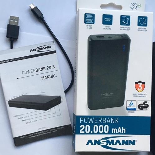 Powerbank 20000 mAh van Ansmann, Télécoms, Batteries externes, Comme neuf, Enlèvement ou Envoi