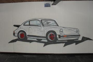 Heb je saaie garagemuren,graffiti stijl beschikbaar voor biedingen
