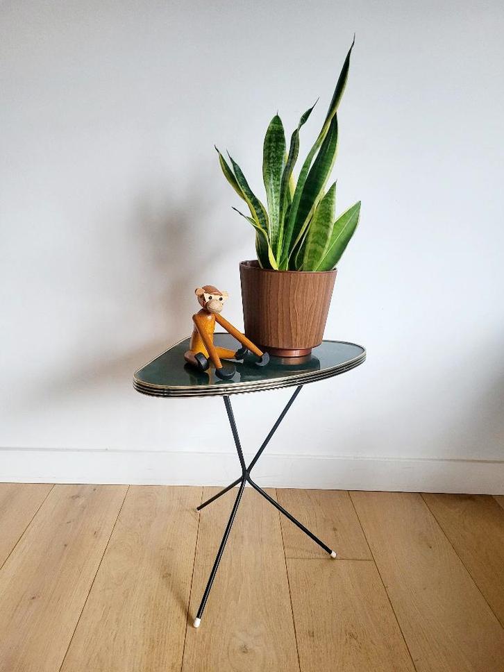 Vintage tripod bijzettafel, Erdal, jaren 1950, Antiek en Kunst, Curiosa en Brocante, Ophalen