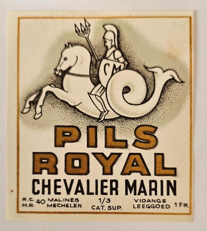 Pils Royal 1/3 Chevalier Marin Etiquette Bière Label 43, Verzamelen, Biermerken, Zo goed als nieuw, Overige typen, Overige merken