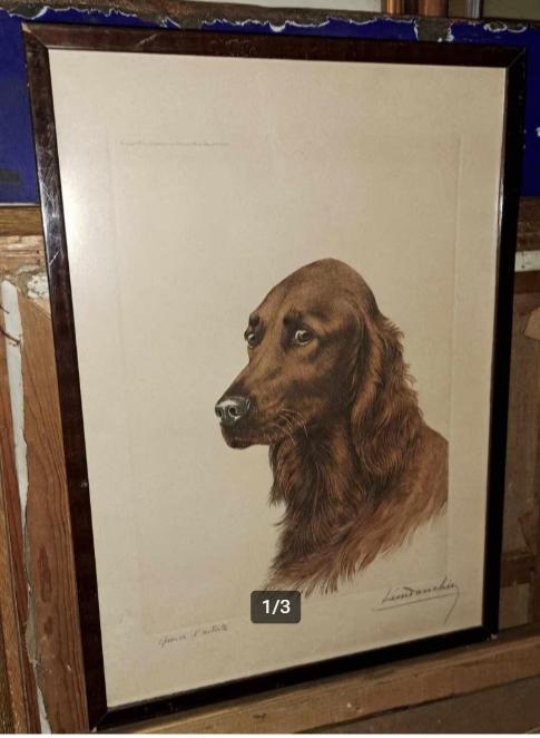 gravure epreuve d artiste signe leon danchin, Antiek en Kunst, Kunst | Etsen en Gravures, Ophalen of Verzenden