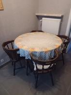 Eettafel en 4 stoelen, Huis en Inrichting, Tafels | Eettafels, Ophalen, Zo goed als nieuw, Vier personen, Rond