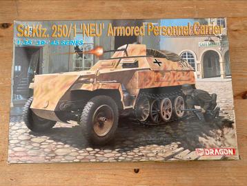 Sd.Kfz. 250/1 NEU + resin parts - Begonnen kit - Dragon 1/35 beschikbaar voor biedingen