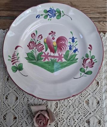 Frans St.Clement bord met haan en bloemen beschikbaar voor biedingen