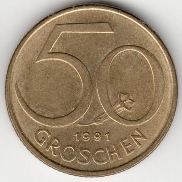 Autriche : 50 Groschen 1991 KM #2885 Ref 12485