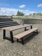 Grote tuintafel + tuinbank  3 m lang op 97 cm br zwaar !!, Ophalen, Zo goed als nieuw, Rechthoekig