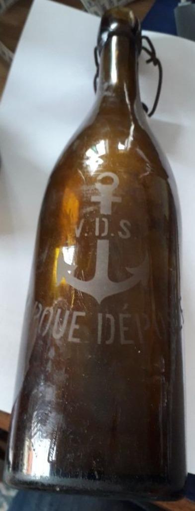 Bruine bierfles "VDS- Marque déposé", Verzamelen, Biermerken, Gebruikt, Flesje(s), Ophalen of Verzenden