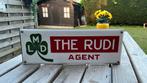Emaille bord The Rudi Agent dubbelzijdig emaille 1959, Antiek en Kunst, Antiek | Email, Ophalen