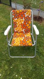 Chaise pliante vintage Kettler, motif floral, années 1970, Utilisé, Chaise de camping