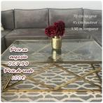 Table de salon en verre et doré, Enlèvement, Comme neuf, Verre