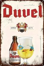 Reclamebord vintage Duvel (blauw) - mancave poolhouse nieuw, Ophalen of Verzenden, Nieuw, Reclamebord, Plaat of Schild, Duvel