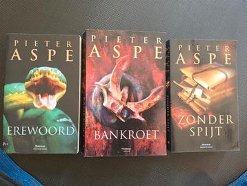 3 x Pieter Aspe ( zonder spijt, bankroet, erewoord), Boeken, Ophalen of Verzenden, Gelezen, Pieter Aspe