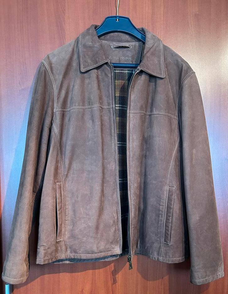 Leren herenjas, Kleding | Heren, Jassen | Winter, Zo goed als nieuw, Maat 52/54 (L), Bruin, Ophalen