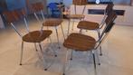 5 Formica vintage stoelen, Huis en Inrichting, Stoelen, Vijf, Zes of meer stoelen, Ophalen of Verzenden, Bruin, Zo goed als nieuw