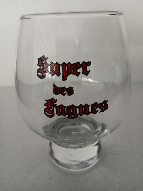 Oud SUPER DES FAGNES-glas van Brie des Fagnes in Mariem, Verzamelen, Biermerken, Zo goed als nieuw, Glas of Glazen, Overige merken
