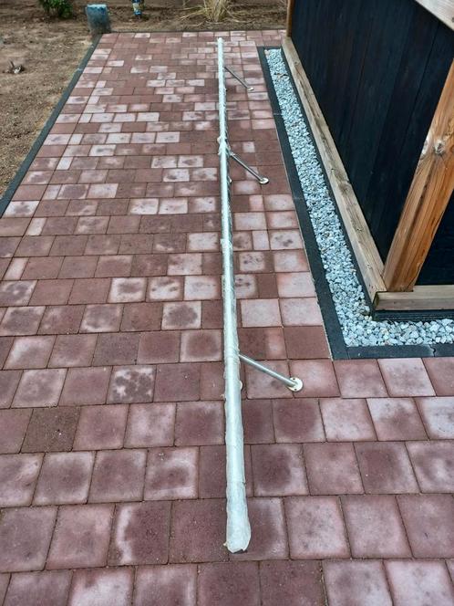 Inox trapleuning/barleuning met steunvoeten,nieuw, zie info, Doe-het-zelf en Bouw, Ladders en Trappen, Zo goed als nieuw, Ophalen