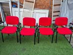 4 Stoelen rood, Gebruikt, Ophalen of Verzenden, Vier, Metaal