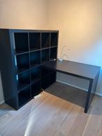 Bureau meubel zwart IKEA - bureau 115x78cm - kast 150x150cm, Maison & Meubles, Bureaux, Enlèvement, Utilisé, Bureau