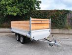 Plateau dubbelas 750kg 158x310cm, Auto diversen, Aanhangers en Bagagewagens, Ophalen, Zo goed als nieuw