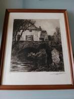 gesigneerde ets Lucien Dasselborne, Ophalen of Verzenden