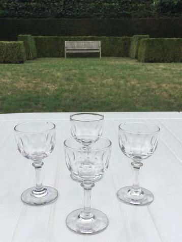 Set van 4 19de eeuwse Kristallen Glaasjes 3€/set beschikbaar voor biedingen