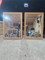 2 miroirs en chêne massif, Maison & Meubles, Accessoires pour la Maison | Miroirs, Comme neuf, Enlèvement ou Envoi
