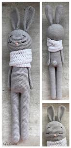 Knuffel ‘Konijn Lange Benen’ Grey (Handmade - Gehaakt), Hobby & Loisirs créatifs, Tricot & Crochet, Crochet, Autres types, Enlèvement ou Envoi