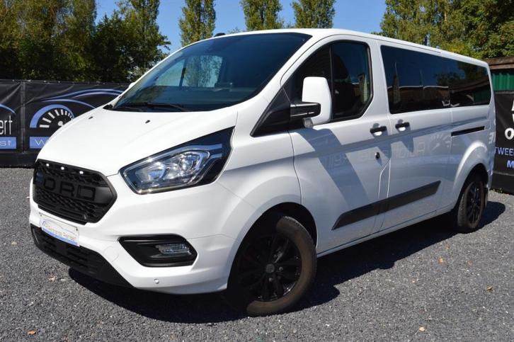 Ford Transit Custom, 2021, 74.000km, Automaat, 9 Pl+ 12m gar, Auto's, Ford, Bedrijf, Transit, Airbags, Diesel, Automaat, Zwart