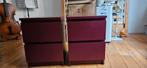 Bordeaux gekleurde nachtkastjes van Ikea, Huis en Inrichting, Ophalen, Gebruikt