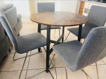 Table à manger ronde avec 4 chaises, Maison & Meubles, Tables | Tables à manger, Enlèvement, Comme neuf
