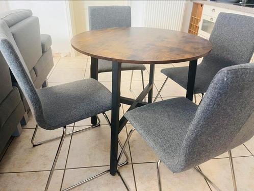 Ronde eettafel met 4 stoelen, Huis en Inrichting, Tafels | Eettafels, Zo goed als nieuw, Ophalen