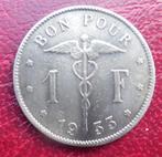 1933 Bon pour UN franc, Postzegels en Munten, Munten | België, Verzenden, Metaal, Losse munt