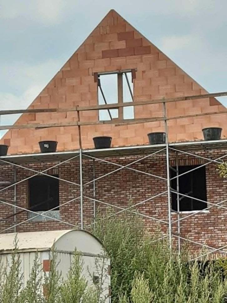 metser bouw stelling, Doe-het-zelf en Bouw, Steigers, Gebruikt, Gevelsteiger, 5 meter of hoger, Ophalen