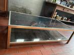 salontafel  glas en chroom, Huis en Inrichting, Tafels | Salontafels, Ophalen, Gebruikt, 100 tot 150 cm, Klassiek