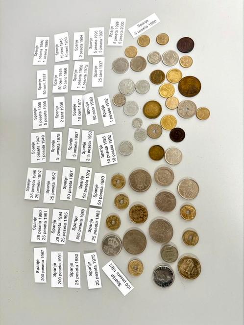 Verzameling oude Spaanse Spanje munten 1877-2000 Peseta, Postzegels en Munten, Munten | Europa | Niet-Euromunten, Overige landen