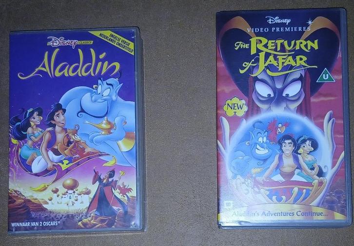 Aladdin & The Return of Jafar – VHS Set, Cd's en Dvd's, VHS | Kinderen en Jeugd, Gebruikt, Tekenfilms en Animatie, Tekenfilm, Alle leeftijden